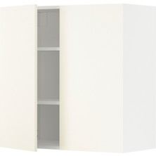 Hobiurun Mutfak duvar dolabı, VALLSTENA beyaz, 80x80 cm, 2 kapaklı