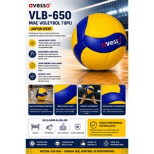 Avessa VLB-650 Japon Deri Voleybol Maç Topu - Dayanıklı Yapı - Dengeli Vuruş