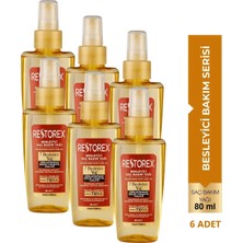 Restorex Besleyici Bakım Yağı 6X80 ml - 7 Besleyici Yağ Göz Alıcı Parlaklık Ipeksi Yumuşaklık