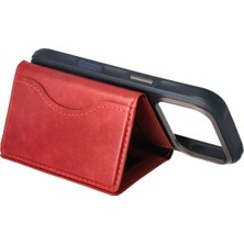 Techugo Joko Tema Magsafe Deri Kartlık - Kırmızı