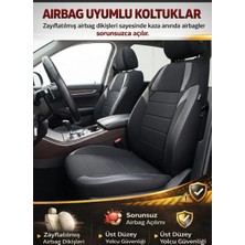Mevas Monza Siyah Serisi Üniversal Oto Koltuk Kılıfı Ön Arka Koltuk Tam Set