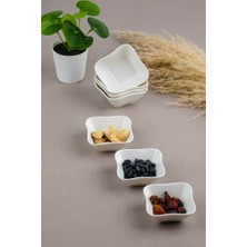 Tiesa Home 6lı Mini Porselen Reçellik Kahve Yanı Lokumluk Kahvaltılık Sosluk Kare