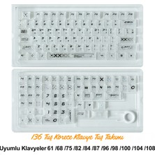 Silabor 136 Tuşlu Keycaps Beyaz Baskılı Karbon Fiber Dokulu 136 Tuşlu Korece Klavye [kutulu] Tüm Mekanik-Manyetik Klavyeler ile Uyum Sağlamaktadır.
