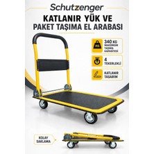SCHUTZENGER Maksimum 340 kg Kapasiteli Platformlu Taşıma Arabası Katlanabilir 4 Tekerlekli Yük ve Koli Taşıma Arabası