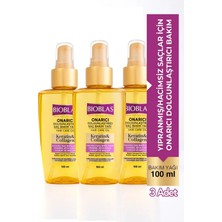 Bioblas Keratin & Kolajen Onarıcı Dolgunlaştırıcı Saç Bakım Yağı 100 ml Ince Yıpranmış Saçlar 3'lü