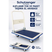 SCHUTZENGER 160 kg Taşıma Kapasiteli Katlanır Yük ve Paket Taşıma El Arabası 4 Tekerlekli Platformlu Taşıma Arabası