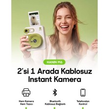 Hanin M6 Instant Kamera 2mp 300DPI HCP-2TS25G Anında Baskı Yapabilen Seyahat Kamerası Yeşil