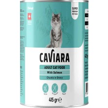 Caviara Kedi Konservesi Sos Içinde Et Parçacıklı Somonlu 415 gr