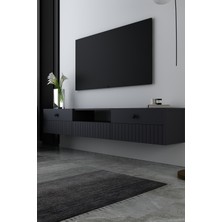 Dekortis Home Dekor 180DHDTDAÇ7A Ilay Duvara Monte Lazer Desen Kapak Tv Sehpası Antrasit