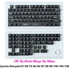 Silabor 136 Tuşlu Keycaps Siyah Baskılı Karbon Fiber Dokulu 136 Tuşlu Korece Klavye [kutulu] Tüm Mekanik-Manyetik Klavyeler ile Uyum Sağlamaktadır.