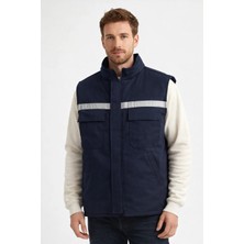 Ayışığı İçi Kapitoneli Gabardin İş Yeleği | 7/7, Reflektörlü, Fermuarlı, Çok Cepli Kışlık İş Yeleği
