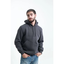 3 Ip Erkek Yandan Cepli Kapüşonlu Sweat Puf Yumuşak Kumaş