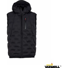 Vizwell™ Teknik Dolgulu Yelek – Su Geçirmez, Nefes Alabilir, Mikro Polar Astarlı, Kapüşonlu Outdoor Iş Yeleği