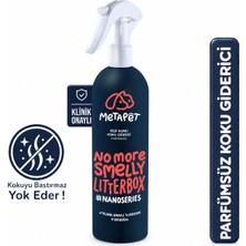 Metapet Nano Parfümsüz Kedi Kumu Koku Giderici Spreyi, Kokusuz Kedi Tuvaleti İdrar ve Çiş Kokusu Giderme, 400 ml