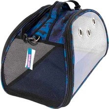 Pet Pretty Kedi Köpek Için Şeffaf Mavi Kamuflaj Çanta 50X28X28 cm