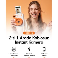 Hanin M6 Instant Kamera 2mp 300DPI HCP-2TS25G Anında Baskı Yapabilen Seyahat Kamerası Turuncu