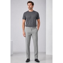 Bihan Store Erkek Klasik Kesim Kuş Gözü Desenli Pilesiz Kumaş Pantolon Mc Clap 503-TAŞ