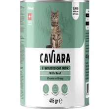 Caviara Kısır Kedi Konservesi Sos Içinde Et Parçacıklı Dana Etli 415 gr