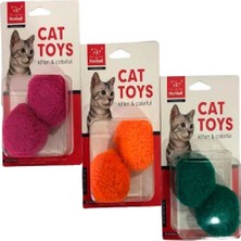 Nunbell Kedi Oyuncağı Kumaş Zilli Tüylü Top 2'li