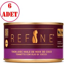 Refine Kısırlaştırılmış Kedi Konservesi Hindistan Cevizi Yağlı Ton Balıklı 85 gr 6 Ad