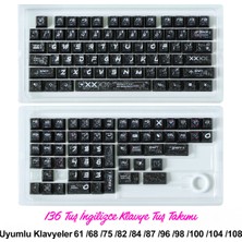 Silabor 136 Tuşlu Keycaps Siyah Baskılı Karbon Fiber Dokulu 136 Tuşlu Ingilizce Klavye [kutulu] Tüm Mekanik-Manyetik Klavyeler ile Uyum Sağlamaktadır.