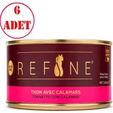 Refine Kedi Konservesi Kalamar ve Ton Balıklı 85 gr 6 Ad