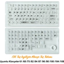 Silabor 136 Tuşlu Keycaps Beyaz Baskılı Karbon Fiber Dokulu 136 Tuşlu Ingilizce Klavye [kutulu] Tüm Mekanik-Manyetik Klavyeler ile Uyum Sağlamaktadır.