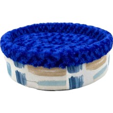 Pet Pretty Kedi Köpek Için Special Peluş Simit Yatak Mavi 50X50X15 cm