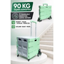 SCHUTZENGER 90 kg Taşıma Kapasiteli Katlanır 3 Tekerlekli Merdiven Çıkan Market Pazar ve Yük Taşıma Arabası TR90C