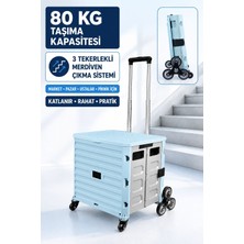SCHUTZENGER 80 kg Taşıma Kapasiteli Katlanır 3 Tekerlekli Merdiven Çıkan Market Pazar ve Yük Taşıma Arabası