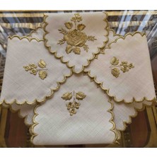 Nazen home Ekmek Örtüsü Gold Gül Model