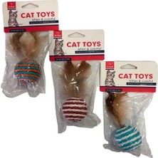 Nunbell Kedi Oyuncağı Naturel Tüylü Top