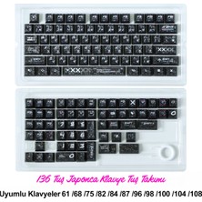 Silabor 136 Tuşlu Keycaps Siyah Baskılı Karbon Fiber Dokulu 136 Tuşlu Japonca Klavye [kutulu] Tüm Mekanik-Manyetik Klavyeler ile Uyum Sağlamaktadır.