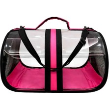 Pet Pretty Kedi Köpek Için Bacco Milano Şeffaf Çanta Pembe 50X28X28 cm