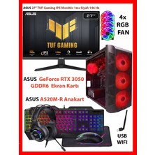 Comloji Ga Gaming Asus Dual Rtx 3050 + Ryzen 5 5500 16GB Ram 512GB M2 SSD + Asus Tuf 146Hz 27 Inc Monitörlü Full Set Oyuncu Bilgisayarı