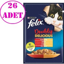 Felix Sığır Etli ve Kümes Hayvanlı Kedi Pouch 85 gr 26 Ad