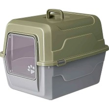Amazon Pet Amazon Tam Açılır Kapalı Kedi Tuvaleti Haki 52X37X48 cm