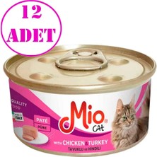 Mio Tavuklu ve Hindili Yetişkin Kedi Konservesi 85 gr 12 Ad