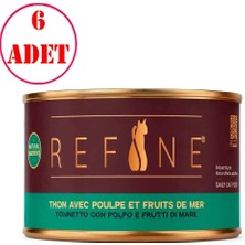 Refine Home Cooking Kedi Konservesi Ahtapot Deniz Ürünleri ve Ton Balıklı 80 gr 6 Ad