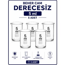 Labolist Beher Cam Derecesiz 5 ml  5 Adet