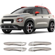 Servet Dizayn Oto Citroen C3 Aircross Uyumlu 2017-2023 Krom Kapı Kolu 4 Kapı Paslanmaz Çelik