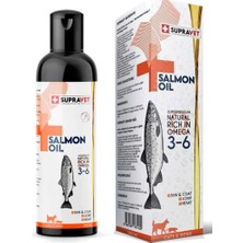 Supravet Salmon Oil Kedi ve Köpek Için Doğal Norveç Somon Yağı 200 ml