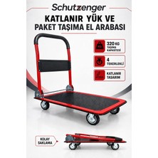 SCHUTZENGER Maksimum 320 kg Kapasiteli Platformlu Taşıma Arabası Katlanabilir 4 Tekerlekli Yük ve Koli Taşıma Arabası TP12