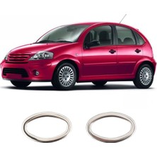 Servet Dizayn Oto Citroen C3 Uyumlu 2002-2009 Krom Sinyal Çerçevesi 2 Parça Paslanmaz Çelik