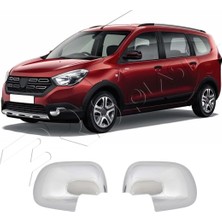 Servet Dizayn Oto Dacia Lodgy Uyumlu 2012-2022 Ayna Kapağı 2 Parça Abs Krom Kaplama