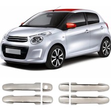 Servet Dizayn Oto Citroen C1 Uyumlu 2014-2021 Krom Kapı Kolu 4 Kapı Paslanmaz Çelik