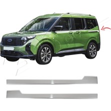 Servet Dizayn Oto Ford Courier Uyumlu 2023 ve Üzeri Krom Sürgü Çıtası 2 Parça Paslanmaz Çelik