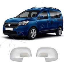 Servet Dizayn Oto Dacia Dokker Uyumlu 2012-2021 Ayna Kapağı 2 Parça Abs Krom Kaplama