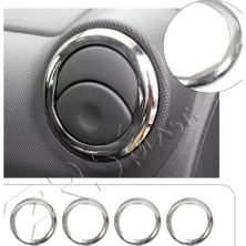 Servet Dizayn Oto Dacia Duster Uyumlu 2010-2017 Krom Iç Havalandırma Çerçevesi 4 Parça Paslanmaz Çelik