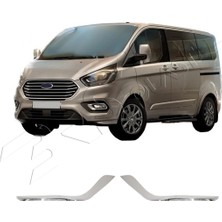 Servet Dizayn Oto Ford Custom Uyumlu 2018-2023 Krom Sis Farı Çerçevesi 2 Parça Paslanmaz Çelik